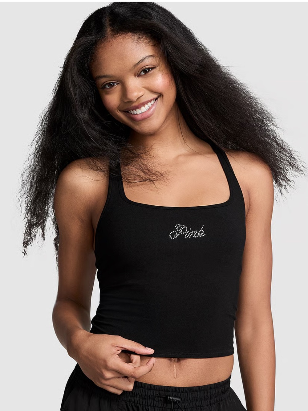 PINK All-Day Cotton Tank Top w Built in Bra